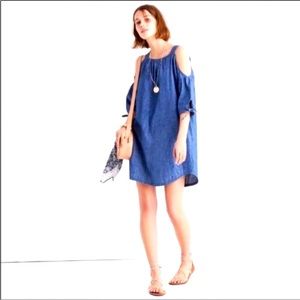 Madewell Chambray Cold-Shoulder Dress